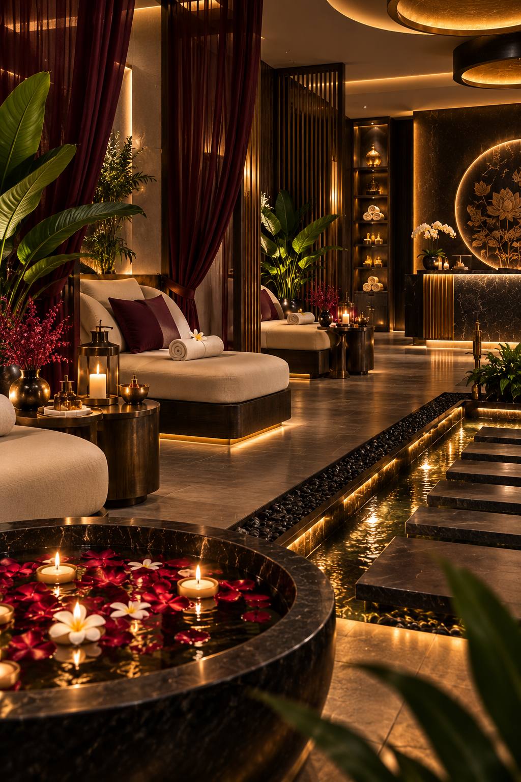A relaxing oil massage ritual